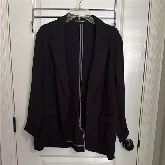 Maurices Black Blazer Lightweight Open-Front Jacket - Picture 1 of 9